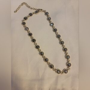 Gemstone Choker Gold And Black/grey